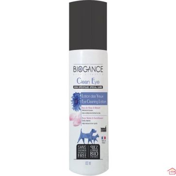 LOTION NETTOYANTE DES YEUX POUR CHIEN 100 ML À L’EAU DE ROSE ET BLEUET