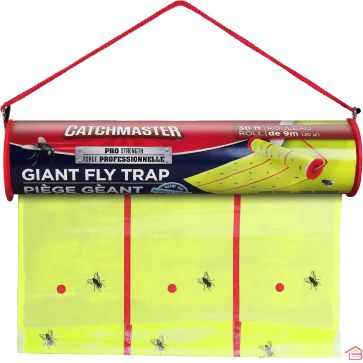 RUBAN ADHÉSIF GÉANT ATTRAPE MOUCHES ET INSECTES NON TOXIQUE 700 CM X 30 CM CATCHMASTER