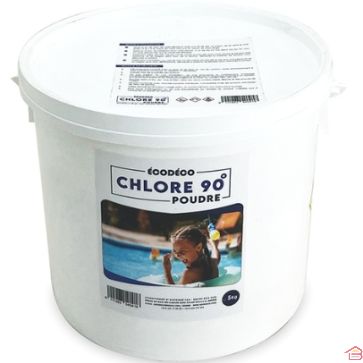 CHLORE EN POUDRE POUR PISCINE 90% SEAU DE 5 KG