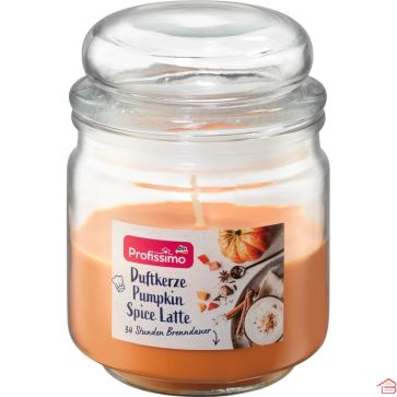 BOUGIE PARFUMÉE EN VERRE AVEC COUVERCLE ORANGE 12,5 CM PROFISSIMO PUMPKIN SPICE LATTE