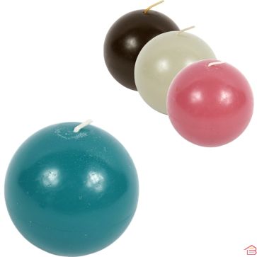 BOUGIE PARFUMÉE EN FORME DE BOULE 7,5 CM 40H ASSORTIMENT COULEURS ET PARFUMS
