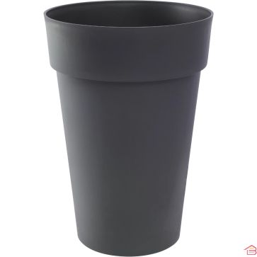 VASE HAUT ROND EN PLASTIQUE GRIS ANTHRACITE 67 LITRES 46 X 65 CM TOSCANE EDA