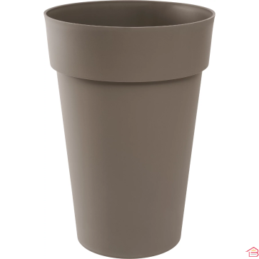 VASE HAUT ROND EN PLASTIQUE COULEUR TAUPE 67 LITRES 46 X 65 CM TOSCANE EDA