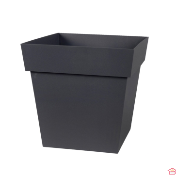 POT DE FLEURS CARRÉ EN POLYPROPYLÈNE 32 CM GRIS ANTHRACITE