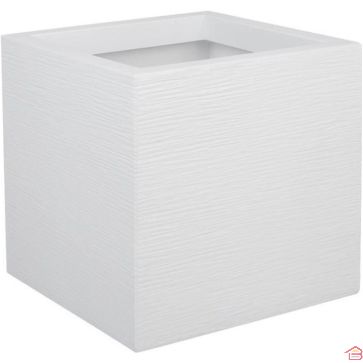 POT CARRÉ EN POLYPROPYLÈNE GRAPHIT UP 29,5 CM BLANC CÉRUSÉ 21 L EDA