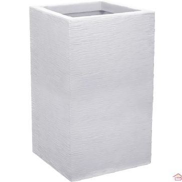 POT CARRÉ HAUT EN POLYPROPYLÈNE GRAPHIT UP 29,5 CM BLANC CÉRUSÉ 36 L EDA