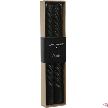 SET DE 2 BOUGIES LONGUES DÉCORATIVES VERTES 20 CM