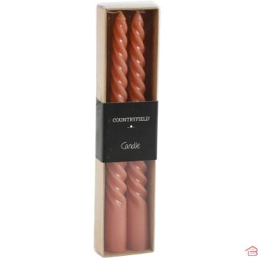 SET DE 2 BOUGIES LONGUES DÉCORATIVES ORANGES 20 CM