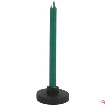 LOT DE 12 BOUGIES LONGUES TINY EN CIRE VERT FONCÉ 14 CM