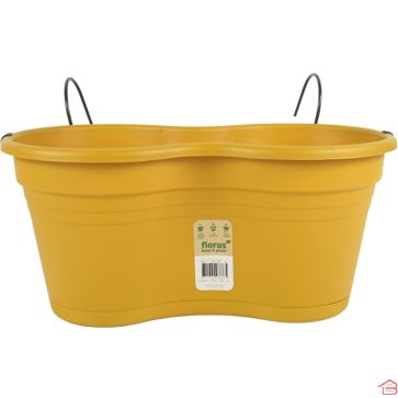 JARDINIÈRE AVEC CROCHET 37 CM EN PLASTIQUE JAUNE FLORUS