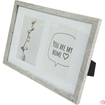 CADRE PHOTO DOUBLE PASSE-PARTOUT PIERRE 10X15 CM EN BOIS MDF FSC