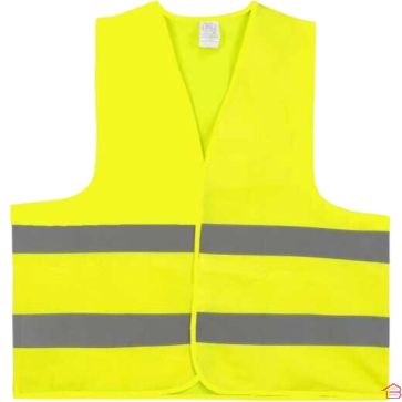 GILET DE SÉCURITÉ HAUTE VISIBILITÉ JAUNE POUR ADULTE TAILLE STANDARD AVEC BANDES RÉFLÉCHISSANTES