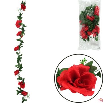 GUIRLANDE DE ROSES ROUGES 160 CM POUR DÉCORATION DE VÉLO ET ACCESSOIRES