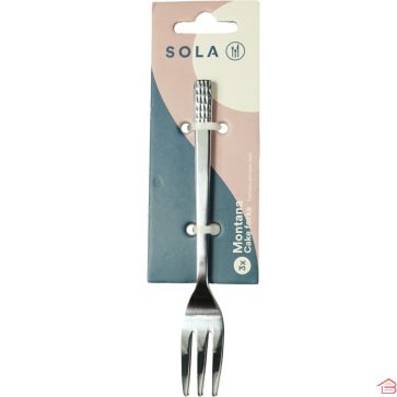 LOT DE 3 FOURCHETTES À GÂTEAU 13,5 CM EN ACIER INOXYDABLE MANCHE MARTELÉ MONTANA