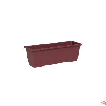 JARDINIÈRE RECTANGULAIRE BIRKA 40 CM RAISIN ROUGE AVEC SOUCOUPE INTÉGRÉE TERA