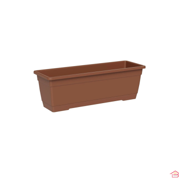 JARDINIÈRE RECTANGULAIRE BIRKA 50 CM TERRACOTTA AVEC SOUCOUPE INTÉGRÉE TERA