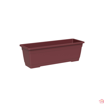 JARDINIÈRE RECTANGULAIRE BIRKA 50 CM RAISIN ROUGE AVEC SOUCOUPE INTÉGRÉE TERA