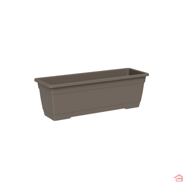 JARDINIÈRE RECTANGULAIRE BIRKA 50 CM SABLE AVEC SOUCOUPE INTÉGRÉE TERA