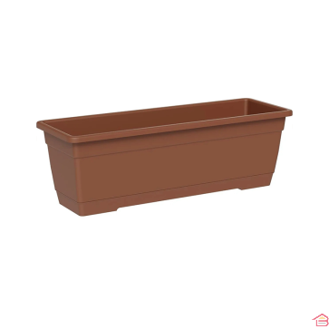 JARDINIÈRE RECTANGULAIRE BIRKA 60 CM TERRACOTTA AVEC SOUCOUPE INTÉGRÉE TERA