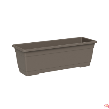 JARDINIÈRE RECTANGULAIRE BIRKA 60 CM SABLE AVEC SOUCOUPE INTÉGRÉE TERA