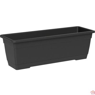 JARDINIÈRE RECTANGULAIRE BIRKA 80 CM ANTHRACITE AVEC SOUCOUPE INTÉGRÉE TERA