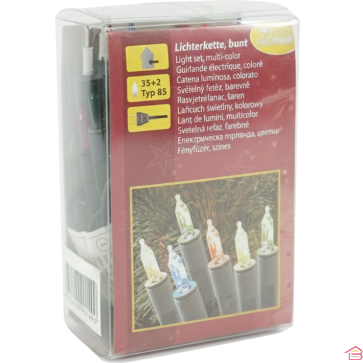 GUIRLANDE LUMINEUSE DE NOËL 35 LAMPES MULTICOLORES AVEC PRISE 9,6 M