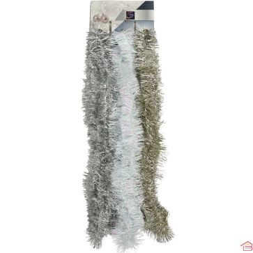 SET DE 3 GUIRLANDES DÉCORATIVES EN ALUMINIUM BLANC ARGENT OR 200 CM