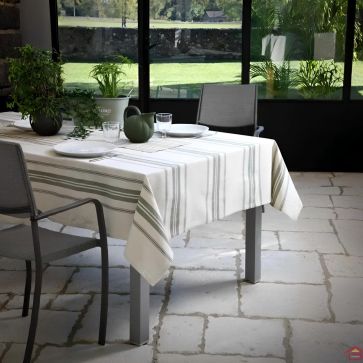 NAPPE DE TABLE EN COTON CHAUMONT NATUREL 140X240 CM STYLE MÉDITERRANÉEN