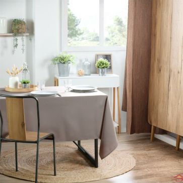 NAPPE RECTANGULAIRE NELSON 145 X 200 CM TAUPE POLYESTER