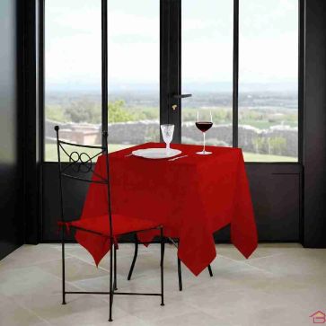 NAPPE CARRÉE NELSON 180 X 180 CM ROUGE POLYESTER