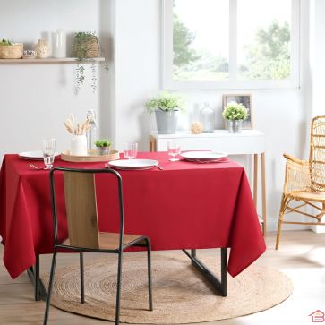 NAPPE RECTANGULAIRE NELSON 145X200 CM ROUGE POLYESTER