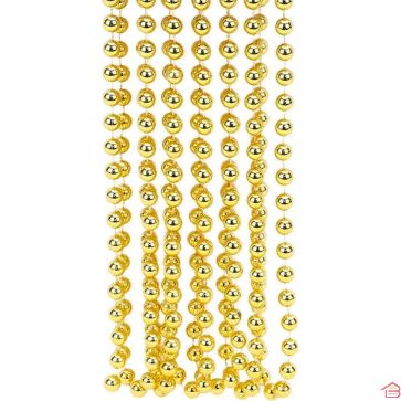 GUIRLANDE MÉTALLIQUE À PERLES 5M COULEURS DORÉ ARGENTÉ ET ROUGE