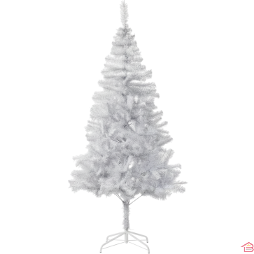 SAPIN DE NOËL ARTIFICIEL BLANC 180 CM AVEC SUPPORT MÉTAL ET 519 BRANCHES RÉALISTIQUES