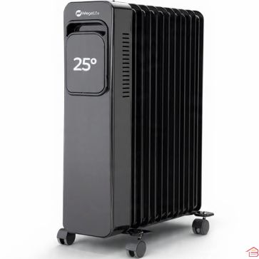 RADIATEUR À BAIN D’HUILE 11 ÉLÉMENTS AVEC ÉCRAN LCD 2500W NOIR MEGALIFE