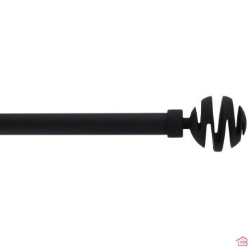 KIT DE TRINGLE À RIDEAUX EXTENSIBLE 210 À 380 CM DIAMÈTRE 19 MM AVEC EMBOUTS VILLALOUISE NOIR MAT EN FER FORGÉ