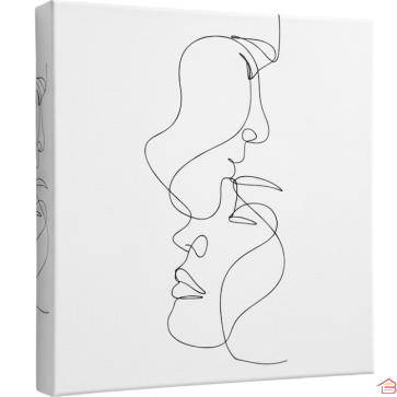 TABLEAU IMPRIMÉ DEUX VISAGES SUR TOILE 30 CM X 30 CM