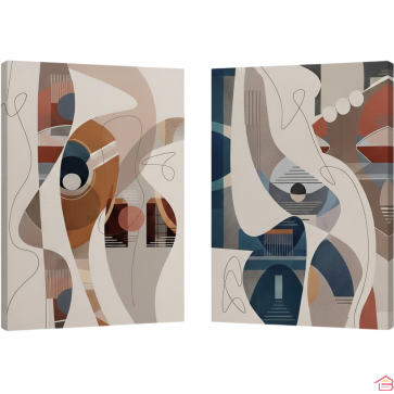 LOT DE 2 TABLEAUX IMPRIMÉS PREMIUM DÉCORATION SUR TOILE 60 X 90 CM