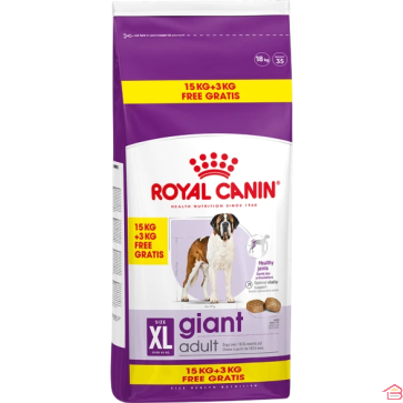 CROQUETTES POUR CHIEN ADULTE DE RACE GÉANTE ROYAL CANIN GIANT ADULT 15 KG + 3 KG OFFERTS