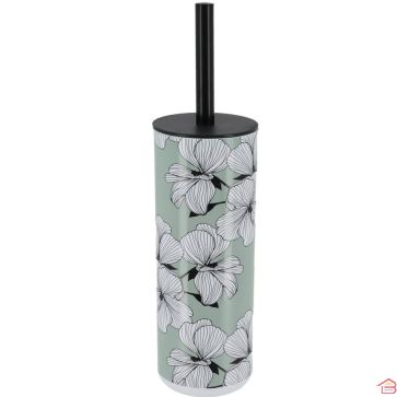 BROSSE WC EN POLYRÉSINE IMPRIMEE AVEC COUVERCLE INTÉGRÉ COLORIS VERT