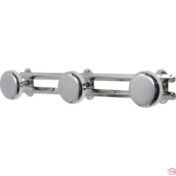 PATÈRE MURALE EN MÉTAL CHROME À TROIS CROCHETS À FIXER