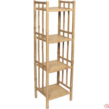 MEUBLE ÉTAGÈRE DE RANGEMENT EN BAMBOU A QUATRE ÉTAGÈRES À MONTER