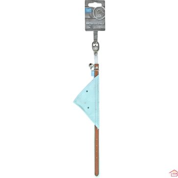 COLLIER POUR CHATON BLEU 35 CM AVEC BANDANA ÉLASTIQUE DE SÉCURITÉ ET CLOCHE