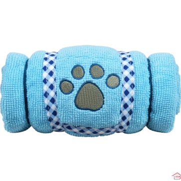 PEIGNOIR DE BAIN ABSORBANT BLEU POUR CHIEN TAILLE L EN POLYESTER LIEF