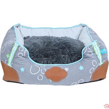 COUSSIN POUR ANIMAUX EN POLYESTER GRIS ET BLEU 40 X 30 CM LIEF STEP IN