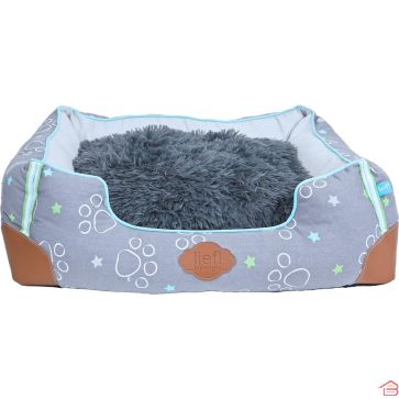 COUSSIN POUR ANIMAUX EN POLYESTER GRIS ET BLEU 50 X 30 CM LIEF STEP IN