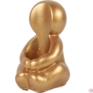 BOUGEOIR DÉCORATIF HUG COULEUR OR ROSE EN CIMENT 8 CM