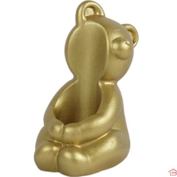 BOUGEOIR DÉCORATIF BEAR COULEUR DORÉE EN CIMENT 8 CM