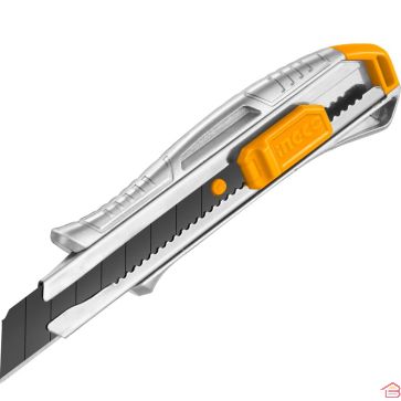 COUTEAU À LAME SÉCABLE 18 MM EN ALLIAGE D’ALUMINIUM AVEC VERROUILLAGE AUTOMATIQUE INGCO
