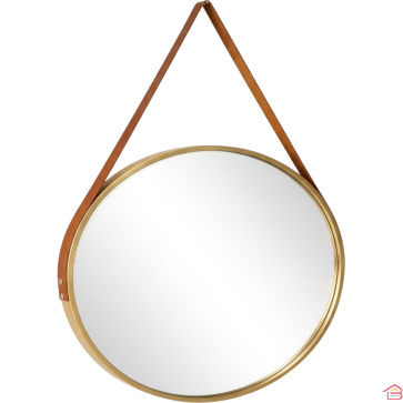 MIROIR ROND DÉCORATIF 60 CENTIMÈTRES CADRE DORÉ POUR MUR SALON SALLE DE BAIN