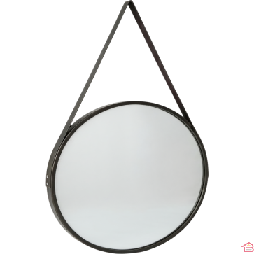 MIROIR ROND DÉCORATIF 60 CENTIMÈTRES CADRE NOIR POUR MUR SALON SALLE DE BAIN